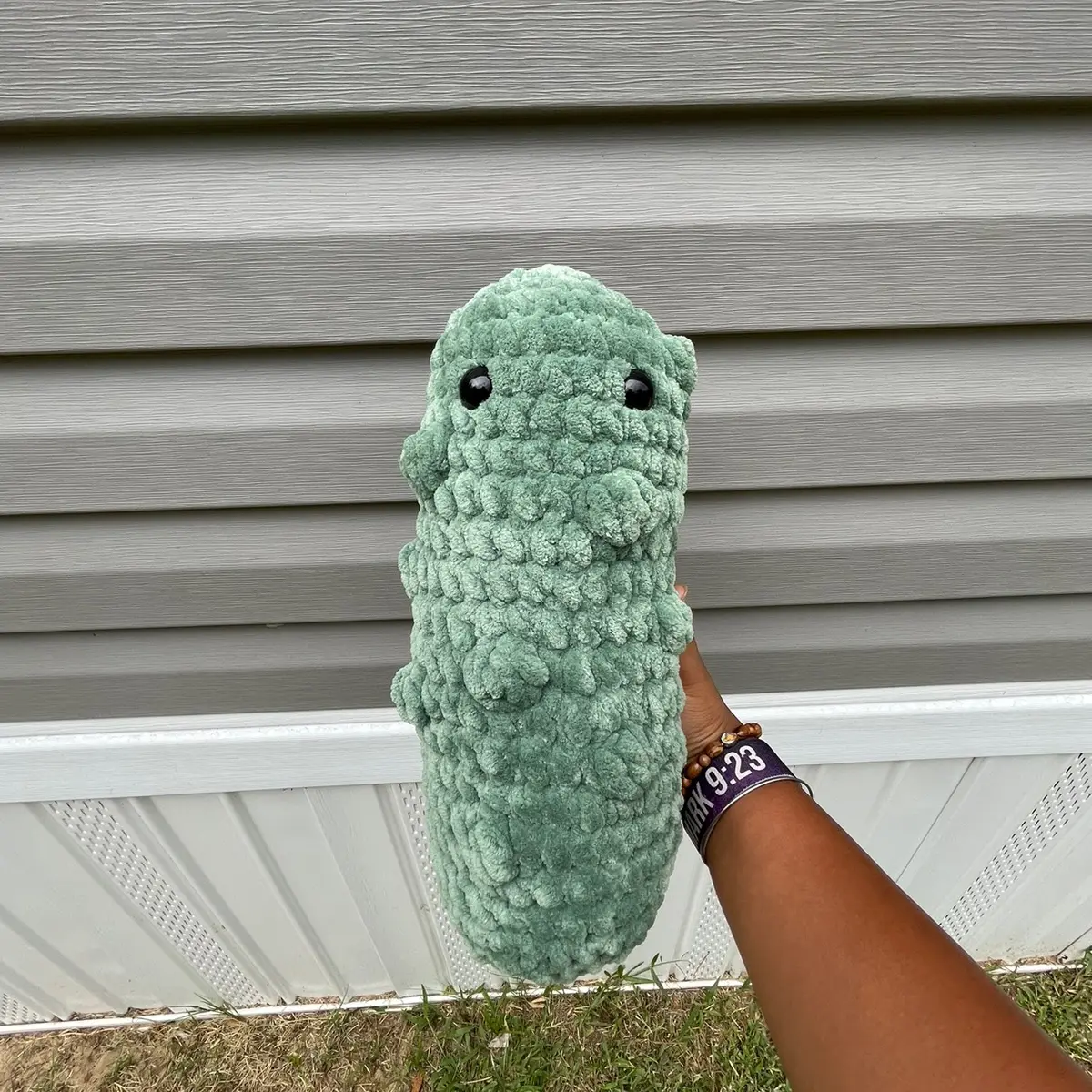 Crochet jumbo dill pickle handmade