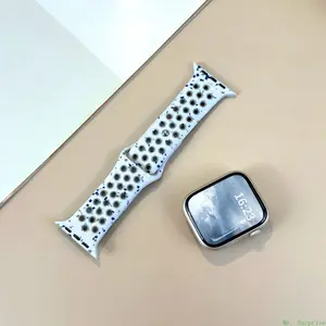 Colorful Dual-Color Silicone Watch Band, Dot Pattern Soft Waterproof Sport Replacement Strap for Smart Watch, Skin-Friendly Breathable Silicone Wristband for Men Women