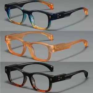 New fashion square large frame reading glasses for men and women,  1.0 to  4.0 magnification, high-definition lenses, correct presbyopia suitable for daily reading and travel decoration, handsome men's glasses, Reading Eyeglasses