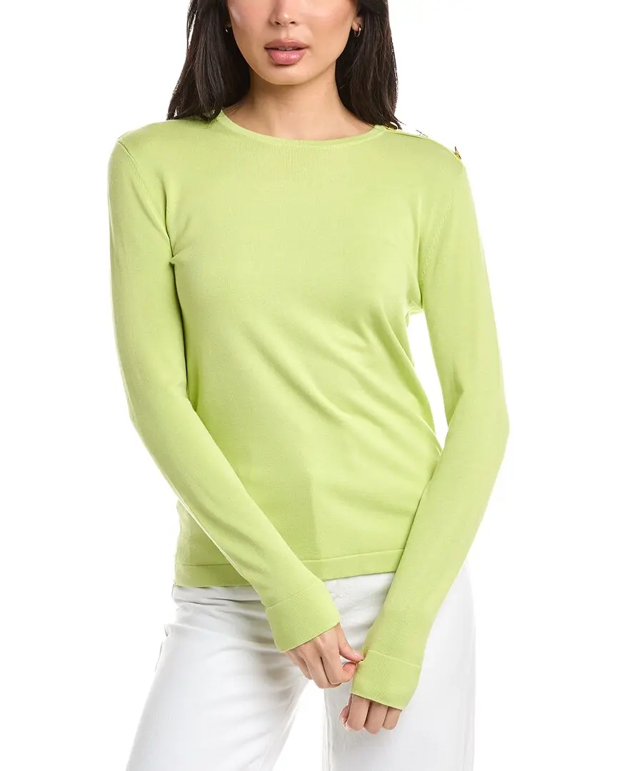 St. John Solid Jersey Knit Sweater