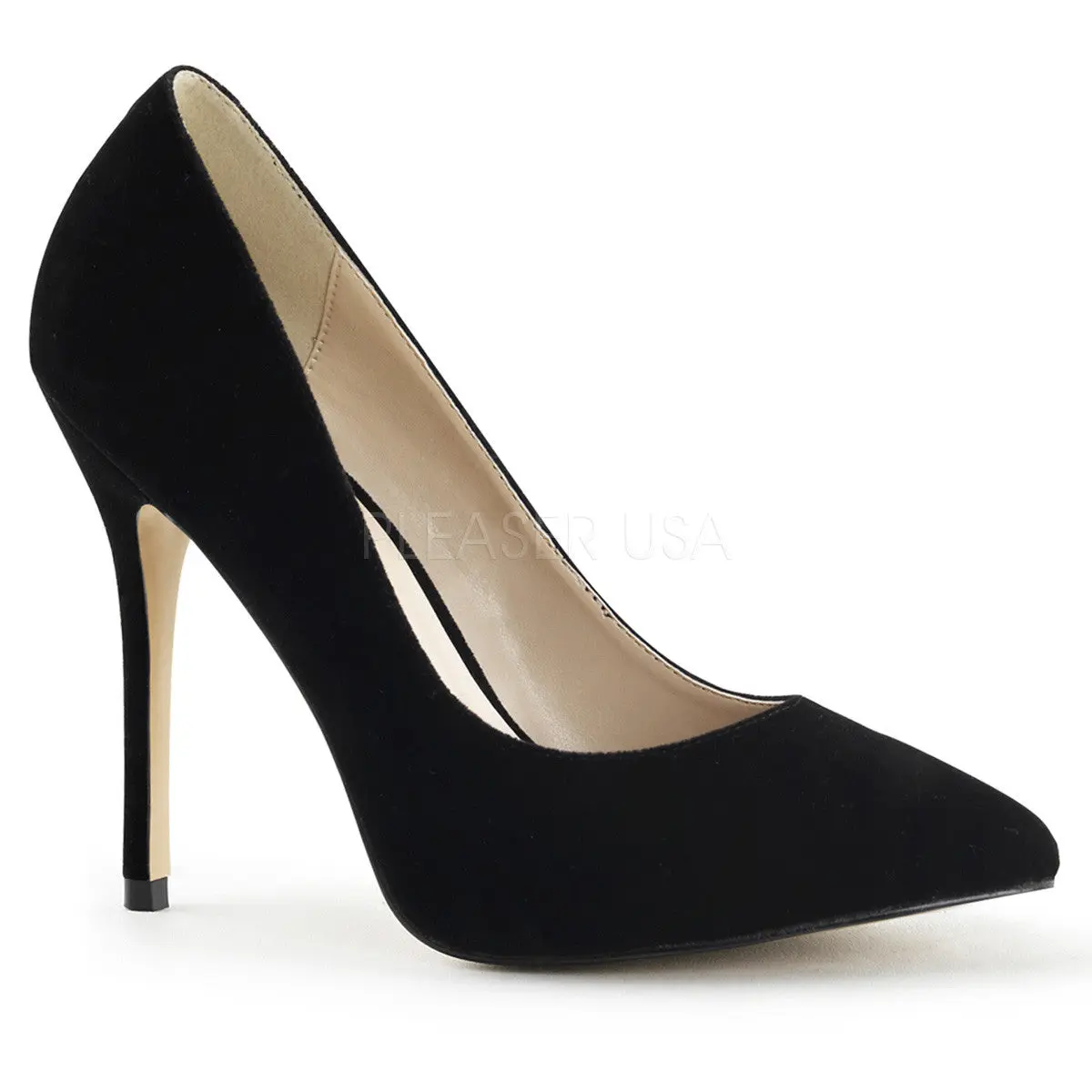 Women's Pointed-Toe Velvet Pumps, Sexy 5-Inch Stiletto High Heels with a Hidden Platform, Elegant & Stylish Evening Fashion Footwear, Heels For Women, Closed Toe, Chic Style Pumps, Feminine Pumps