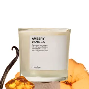 Candles, Dossier Perfumes, 9oz, Ambery Vanilla, Aromatic Star Anise, Floral Marshmallow, Floral Rose