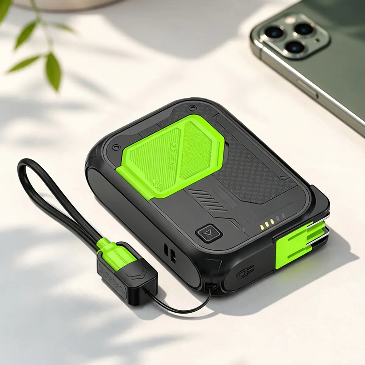 6-in-1 Magnetic Portable Charger 10000mAh | Built-in AC Plug 22.5W Fast Wireless Power Bank, Built-in USB Cables & Lanyard, Travel Battery Pack for iPhone Samsung Android