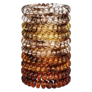 Spiral Hair Ties for Women, 10-Pack Traceless No-Damage Ponytail Holders, Coils Hair Bands for Girls, Assorted Colors