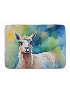 Carolines Treasures DAC2957RUG 19x27 in. Llama Memory Foam Kitchen Mat, Hand-Painted, Animal-Inspired, Art-Themed, Bright-Colored, Character-Inspired Kitchen Rug, Hand-Painted Kitchen Rugs, Animal-Inspired Kitchen Rugs