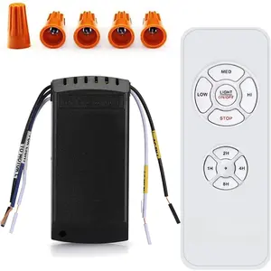 Universal Ceiling Fan and Lights  Remote Control Kit 3-in-1 Ceiling Fan Light 4 Timing & 3 Speed  Remote Control and Receiver Kits for Ceiling Fan Lamp