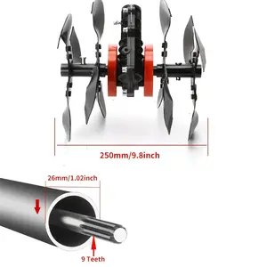 Multifunctional lawn mower with trenching wheel, 1pc design is light and practical, proficient in weeding, soil loosening, trenching and deep plowing, wear-resistant and durable, suitable for L9A1 in farmland, orchard, tea garden and greenhouse