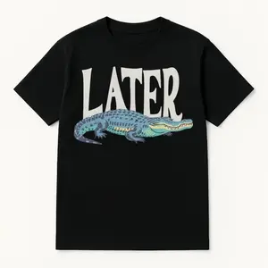Crocodile T-shirt Retro 90s Style Short Sleeve Funny Graphic Loose Fit Tee for Men & Women Casual Gift Idea