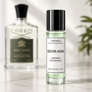 Green Aura Roll-On Fragrance Oil | Fresh Green Woody Scent | Long-Lasting Luxury Inspired Cologne | 5mL & 10mL Travel Size