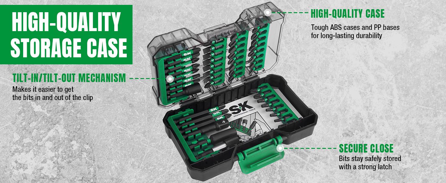 #backtoschool SK 46-Pack Screwdriver Bit Set, Impact driver Bits with Torsion‑Buffer Design, S2 Steel, Organized in Storage Case #backtoschool SK 46-Pack Screwdriver Bit Set, Impact driver Bits with Torsion‑Buffer Design, S2 Steel, Organized in Storage Case