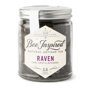 Raven Earl Grey Tea with Lavender - Caffeinated Loose-Leaf Tea for a Delicious Organic Beverage - Bee Inspired Goods