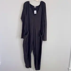 FP Movement Free People Hot Shot Hooded M Black Jumpsuit Romper Oversized