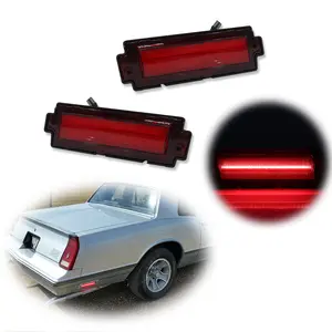 2pcs For 1981 1982 1983 1984 1985 1986 1987 1988 Chevy Monte Carlo SS Red LED Rear Bumper Side Marker Signal lamps Lights,Replace OEM 5972205