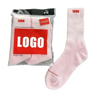 Men’s Crew Socks 4-Pack — Pink Classic Mid-Calf Everyday Comfort Socks