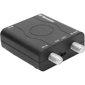 Rf modulatorcoaxial adapter uhf demodulator composite converter with antenna ant in out channel switch supports ntsc format
