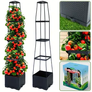 2-Pack 57" Self-Watering Tomato Planter Box w/ Trellis - Indoor & Outdoor Climbing Plants!  #GardenHacks
