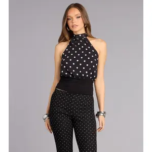 Polished Plans Polka Dot Halter Top