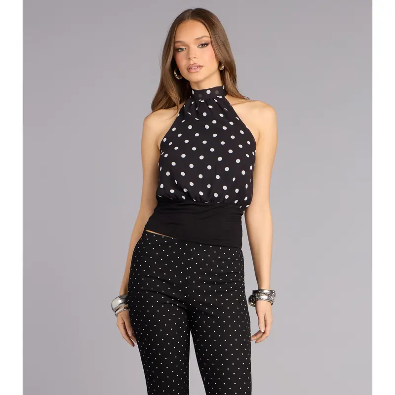 checkered halter top - TikTok Shop