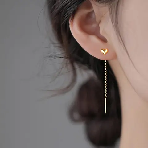 Fashion Heart Design Dangling Earrings (1 Pair), Tassel Decor Drop Earrings for Women, Fashion Jewelry for Party, Daily Clothing Decor, Trendy All-match & Exquisite Jewelry for Birthday Gift, Heart Shaped Earrings, Fashion Dangle Earrings