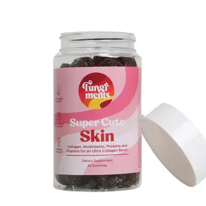 Fungiments Super Cute Mushroom Supplement - Chaga Mushrooms, Biotin, Collagen Peptides, Keratin, Bamboo Extract - Healthy Skin and Smooth Wrinkles