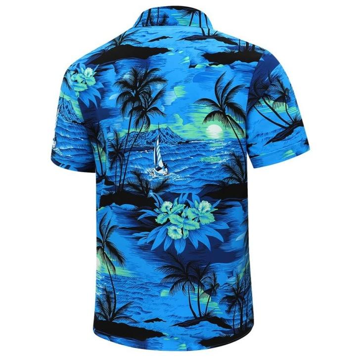 Mens Hawaiian Shirts Tops Short Sleeve Floral Button Down Beach Shirt Vintage Tropical Palm Summer Lightweight Blouses Male