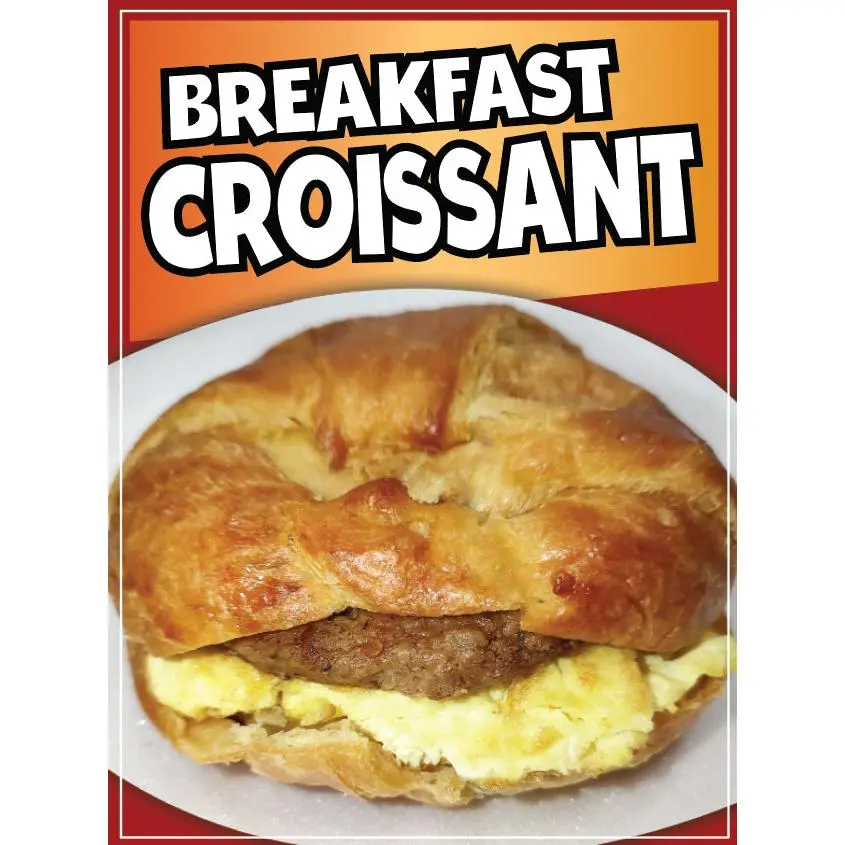 Breakfast Croissant Decal Window Sticker Mexican Food Truck Concession Vinyl Restauran
