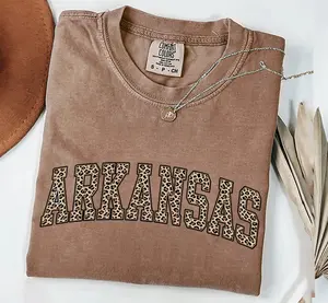 Comfort Colors Arkansas Leopard Graphic Tee, Southern State Pride Shirt, Trendy Collegiate Women T-Shirt