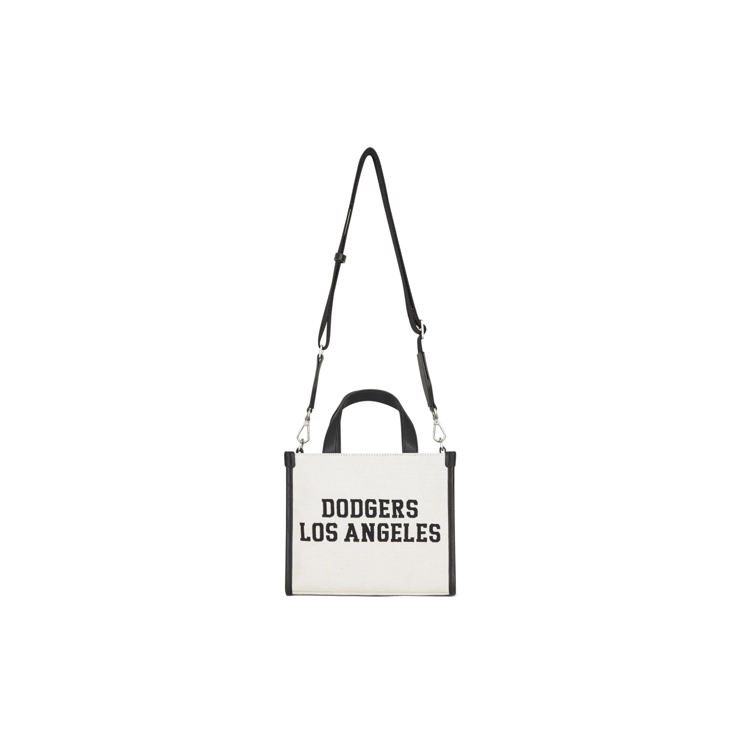 MLB Los Angeles Dodgers Regular Size Preppy Vibe Cotton-Polyester Casual Tote Bag, Unisex Hemp Cream College-Style Women's Handbag