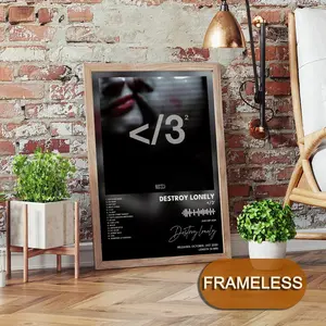 Destroy Lonely Poster Music Album Modern Art 2D Poster, Suitable For Bedroom Living Room Decor. Vibrant Colors, Clear Images Ideal For Home Office Decor.