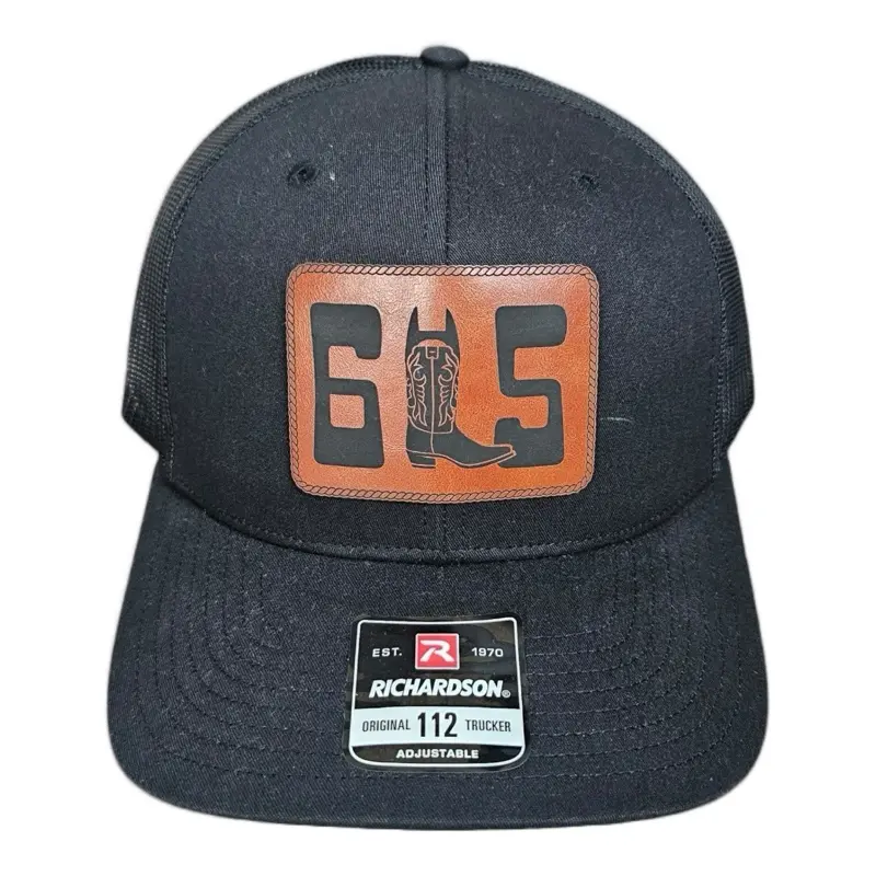 Nashville 615 Batman Building Boots - Richardson 112 Trucker Hat with Snapbexx Patch - Black Mid-Profile Adjustable Snapback Hat for Adults