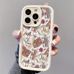 Fashion Butterfly Book TPU Pattern Phone Case for IPhone 16 15 14 Pro Max 13 12 11 XR XS Plus Shockproof Drop Protection Rugged Durable Silicone Cover