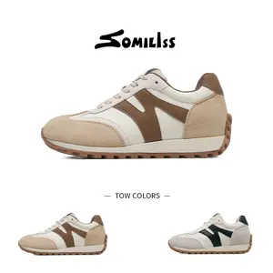 Somiliss Women Wide Fit Sneakers Arch Support Non-Slip Breathable Suede Wide-Head Shoes for Work, Tennis, Everyday Wear