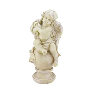 Northlight Cherub with Lyre Outdoor Garden Statue