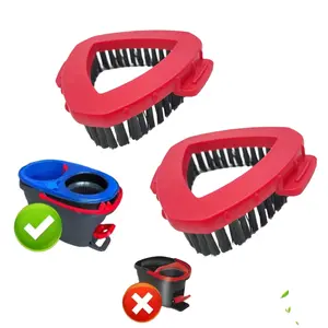 1/2/4-piece spin mop scrub brush replacement head for RinseClean dual tank system, mop floor scrubbing attachment, modern style, bristle scrubber for various floor surfaces household essentials