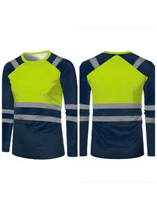 Autumn New High Quality Men's Casual Safety Work Clothing Quick Drying Breathable Work Tops Sweat Wicking Comfort Oversized T Shirt