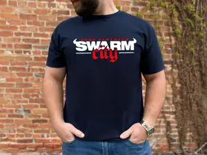 Houston Football T Shirt, 2025 Playoffs Crewneck Tee, Swarm, City 2025 Football Tee