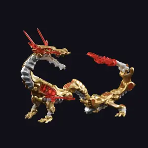 IB-04 CHINESE DRAGON - GOLDEN DRAGON Deformation Toys Action Figure, Converting Toys in Mecha and Cube, Perfect Birthday Party Gift for Teens and Adults