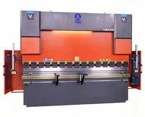 130T/3200mm orange-gray bending machine is equipped with the DA58T system with 4 + 1 axes