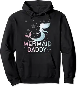 Mermaid Daddy Funny Family Matching Birthday Mermaids Party Pullover Hoodie - Briannama Shop 70B09WXLNQZG