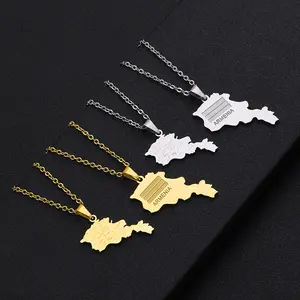 Armenia city map necklace Unisex geometric pendant ethnic jewelry