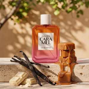 Odosbeauty Golden Caramel Parfum, Oriental Vanilla EDP - 20% Concentration， 100ml, Notes of Caramel, Maple, White Chocolate, Coconut, Vanilla, Tonka Bean - Gourmand Fragrance