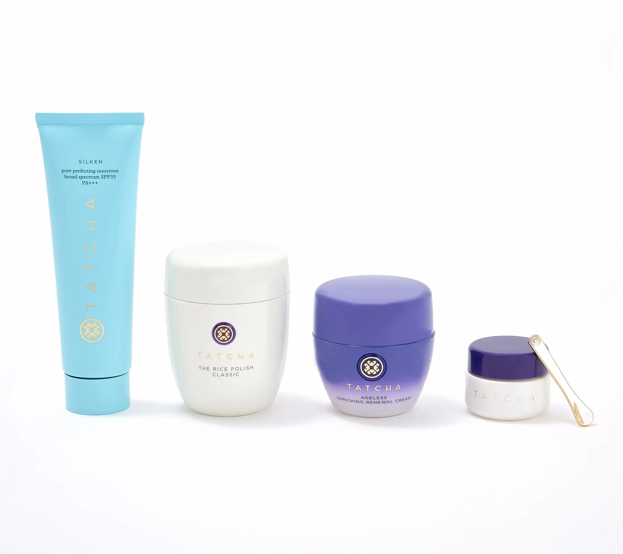 QVC TATCHA Jumbo Silken SPF 35 Ageless 4-Piece Face and Eye Skincare Ritual Kit