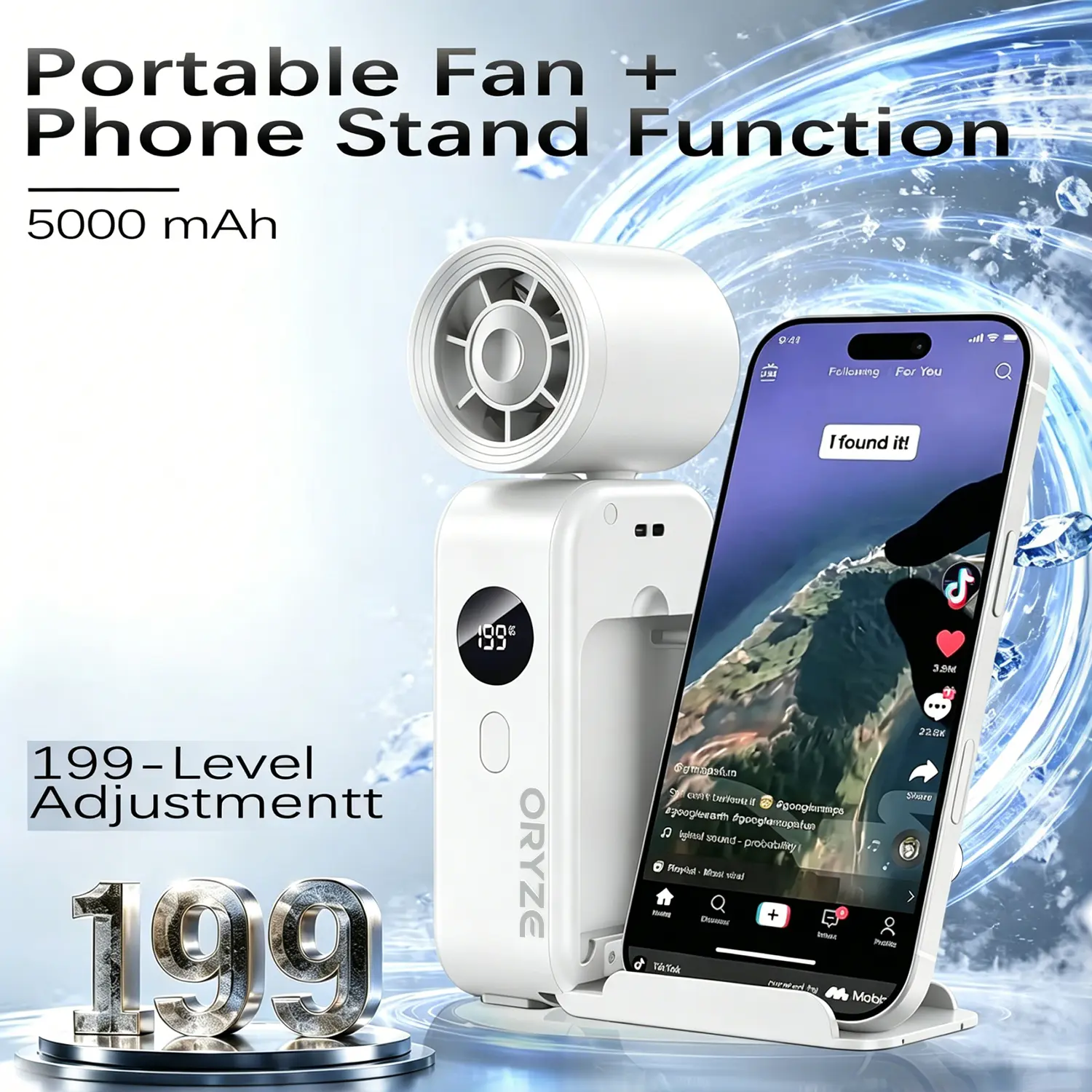 Mini Portable Handheld Turbofan: Neck-Waist-Wearable Clip-On Cooling Fan  20000RPM199 Adjustable Levels, 5000mAh Long Battery Life, Lightweight & Rugged for Cycling, Hiking & Outdoor Sports Adventures DealsForYouDays