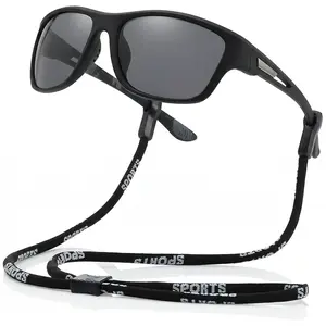 Polarized Sports Sunglasses for Men: UV400 Protection Glasses Wrap Around Goggles for Driving Fishing