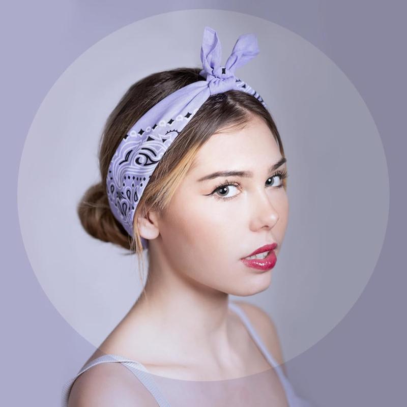 16-30 Pieces Unisex Paisley Bandanas Bulk Multi-Purpose Headband Cowboy Head Wrap Scarf for Women Men Boys Girls