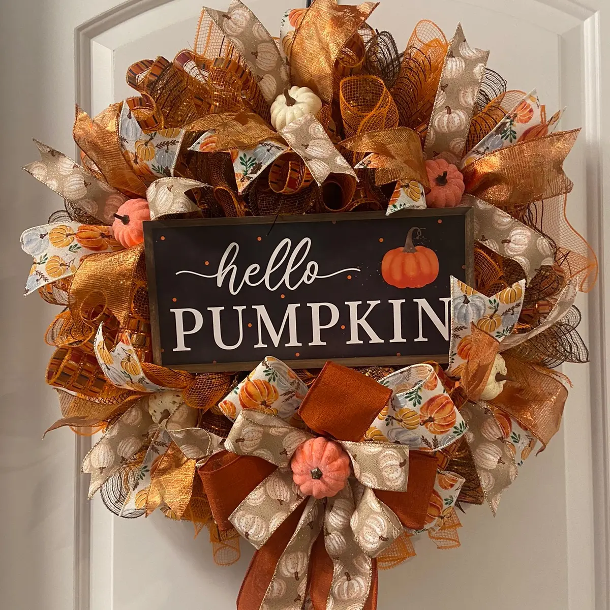 Fall Wreath, Pumpkin Wreath, Front Door Wreath , Hello Pumpkin Wreath, Thanksgiving Wreath, Fall decor, Autumn Decor, Halloween Wreath, Welcome Wreath,