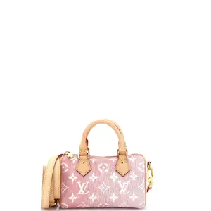 Pre-owned Louis Vuitton material Messenger Bags Speedy Bandouliere NM Bag Monogram Jacquard Denim Nano by Rebag