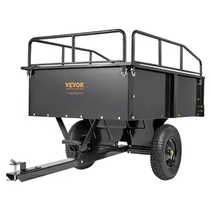 【Father's Day gift】VEVOR Heavy Duty ATV Trailer Steel Dump Cart, 750-Pound 15 Cubic Feet, Garden Utility Trailer with Removable Sides for Riding Lawn Mower Tractor
