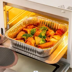 20 PCS 8×6.5×1.5 Inch Square Aluminum Foil Pans | Food Grade, High Temp Resistant for Baking/Camping/Takeout