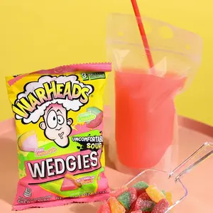 WARHEADS Wedgies - Sour Chewy Candy - Pink Lemonade, Cherry Limeade & Watermelon Punch Flavors - 4.5 oz. Bags - 2 Pack - Uncomfortably Sour & Satisfyingly Sweet - Since 1985 Snack Bonbon